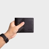  Ví nam da bò Trita (Thời trang nam dáng ngang - Ví da RVN05D) màu đen 