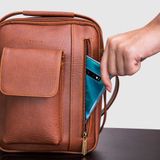  Túi Trita (Thời trang nam phối ngăn - Túi đeo chéo da RTN3N) màu nâu 