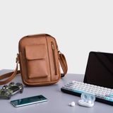  Túi Trita (Thời trang nam phối ngăn - Túi đeo chéo da RTN3BN) màu bò nhạt 