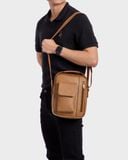  Túi Trita (Thời trang nam phối ngăn - Túi đeo chéo da RTN3BN) màu bò nhạt 
