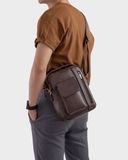  Túi Trita (Thời trang nam phối ngăn - Túi đeo chéo da RTN3N) màu nâu 