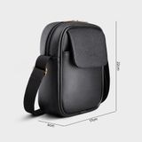  Túi Trita (Thời trang nam phối nắp gập - Túi đeo chéo da RTN14D) màu đen 