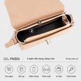  Túi Yuumy (Thời trang nữ khoá xoay kim loại sang trọng size 21 - Túi đeo chéo da Seasand YN301XN) màu xanh ngọc 