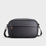  Túi Trita (Thời trang nam bo viền - Túi đeo chéo da RTN10D) màu đen 