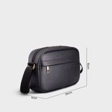  Túi Trita (Thời trang nam bo viền - Túi đeo chéo da RTN10D) màu đen 