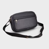  Túi Trita (Thời trang nam bo viền - Túi đeo chéo da RTN10D) màu đen 