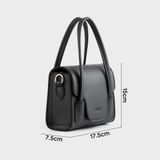  Túi Trita (Thời trang nữ kiểu dáng quai kép size 18 - Túi đeo chéo da RHN227D) màu đen 