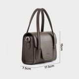  Túi Trita (Thời trang nữ kiểu dáng quai kép size 18 - Túi đeo chéo da RHN227N) màu nâu 