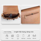  Túi Trita (Thời trang nam phối ngăn đôi - Túi đeo chéo da RTN6N) màu nâu 