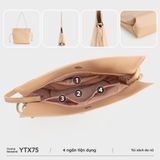  Túi Yuumy (Thời trang nữ dáng vuông size 33 - Túi xách da Seasand YTX75D) màu đen 