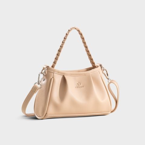 Túi Yuumy (Thời trang nữ mini xinh xắn size 21 - Túi đeo chéo da Seasand YN289K) màu kem