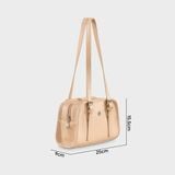  Túi Yuumy (Thời trang nữ túi tote dáng hộp size 25 - Túi xách da Seasand YTX72K) màu kem 