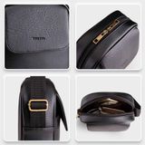  Túi Trita (Thời trang nam phối nắp gập - Túi đeo chéo da RTN14D) màu đen 