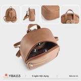 Balo Yuumy (Thời trang nữ basic năng động cỡ nhỏ - Balo da Liberal YBA113) màu bò đậm 