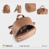  Balo Yuumy (Thời trang nữ basic năng động cỡ nhỏ - Balo da Liberal YBA113) màu bò nhạt 