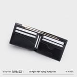  Ví nam da bò Trita (Thời trang nam dáng ngang basic - Ví da RVN23D) màu đen 