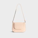  Túi Yuumy (Thời trang nữ nắp gập bo viền tối giản size 22 - Túi đeo vai da Seasand YN342HA) màu hồng dâu 