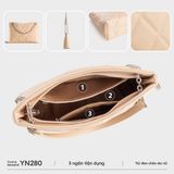  Túi Yuumy (Thời trang nữ chần bông quả trám size 28 - Túi đeo chéo da Seasand YN280HA) màu hồng dâu 