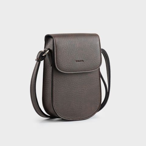 Túi đeo chéo da nữ mini phong cách cổ điển Trita RHN225N màu nâu