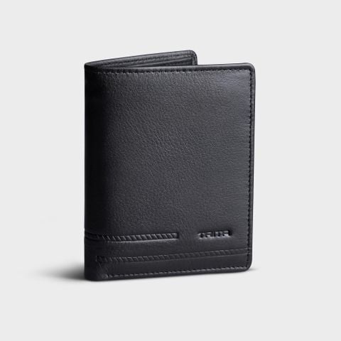  Ví nam da bò Trita (Thời trang nam dáng đứng cao cấp - Ví da RVN18D) màu đen 