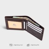  Ví nam da bò Trita (Thời trang nam gấp 2 ngang - Ví da RVN08N) màu nâu 