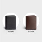  Ví nam da bò Trita (Thời trang nam dáng đứng basic - Ví da RVN22D) màu đen 