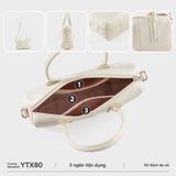  Túi Yuumy (Thời trang nữ dáng hộp cỡ trung cá tính - Túi xách da Seasand YTX80BC) màu bạc 