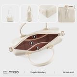  Túi Yuumy (Thời trang nữ dáng hộp cỡ trung cá tính - Túi xách da Seasand YTX80T) màu trắng 