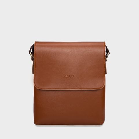  Túi Trita (Thời trang nam nắp gập - Túi đeo chéo da RTN1B) màu bò 