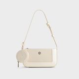  Túi Yuumy (Thời trang nữ size 22 phối ví mini - Túi đeo chéo da Glossy YN346TT) màu trắng ngọc trai 