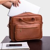  Cặp công sở Trita (Thời trang nam vừa laptop 14.6 inch - Cặp da TCA5BD) màu bò đậm 