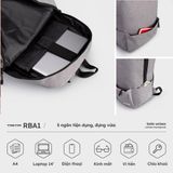  Balo Trita (Thời trang nam cỡ lớn - Balo da RBA1XM) màu Xám 