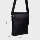  Túi Trita (Thời trang nam nắp gập - Túi đeo chéo da RTN1D) màu đen 