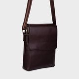  Túi Trita (Thời trang nam nắp gập - Túi đeo chéo da RTN1N) màu nâu 