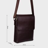  Túi Trita (Thời trang nam nắp gập - Túi đeo chéo da RTN1N) màu nâu 