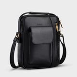  Túi Trita (Thời trang nam phối ngăn - Túi đeo chéo da RTN3D) màu đen 