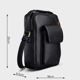  Túi Trita (Thời trang nam phối ngăn - Túi đeo chéo da RTN3D) màu đen 