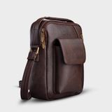  Túi Trita (Thời trang nam phối ngăn - Túi đeo chéo da RTN3N) màu nâu 