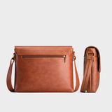  Túi Trita (Thời trang nam phối ngăn - Túi đeo chéo da RTN5BD) màu bò đậm 