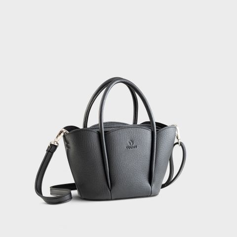 Túi Yuumy (Thời trang nữ thiết kế bo cong mềm mại - Túi đeo chéo da Bergen YN310D) màu đen