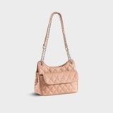  Túi Yuumy (Thời trang nữ da chần bông phối dây xích size 24 - Túi đeo chéo da Seasand YN241HD) màu hồng đất 