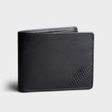  Ví nam da bò Trita (Thời trang nam dáng ngang sọc chéo - Ví da RVN19D) màu đen 