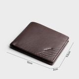  Ví nam da bò Trita (Thời trang nam dáng ngang sọc chéo - Ví da RVN19N) màu nâu 