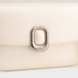  Túi Yuumy (Thời trang nữ khóa oval kèm gương mini - Túi đeo chéo da Glossy YN312DT) màu đen ngọc trai 