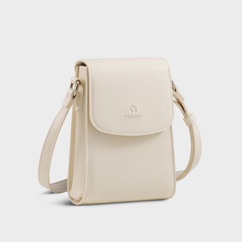 Túi Yuumy (Thời trang nữ dáng đứng - Túi đeo chéo da YN293T) màu trắng
