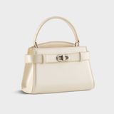  Túi Yuumy (Thời trang nữ size 19 phối khóa xoay - Túi đeo chéo da Glossy YN232TT) màu trắng ngọc trai 