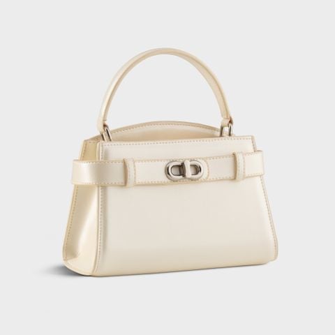 Túi Yuumy (Thời trang nữ size 19 phối khóa xoay - Túi đeo chéo da Glossy YN232TT) màu trắng ngọc trai