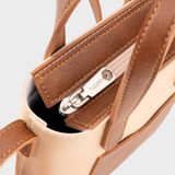  Túi Yuumy (Thời trang nữ dáng chữ nhật mini - Túi đeo chéo da Bergen YN305N) màu nâu 