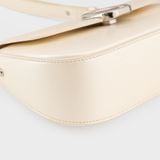  Túi Yuumy (Thời trang nữ khóa oval kèm gương mini - Túi đeo chéo da Glossy YN312TT) màu trắng ngọc trai 