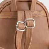  Balo Yuumy (Thời trang nữ mini dáng tròn - Balo da Liberal YBA115) màu bò nhạt 